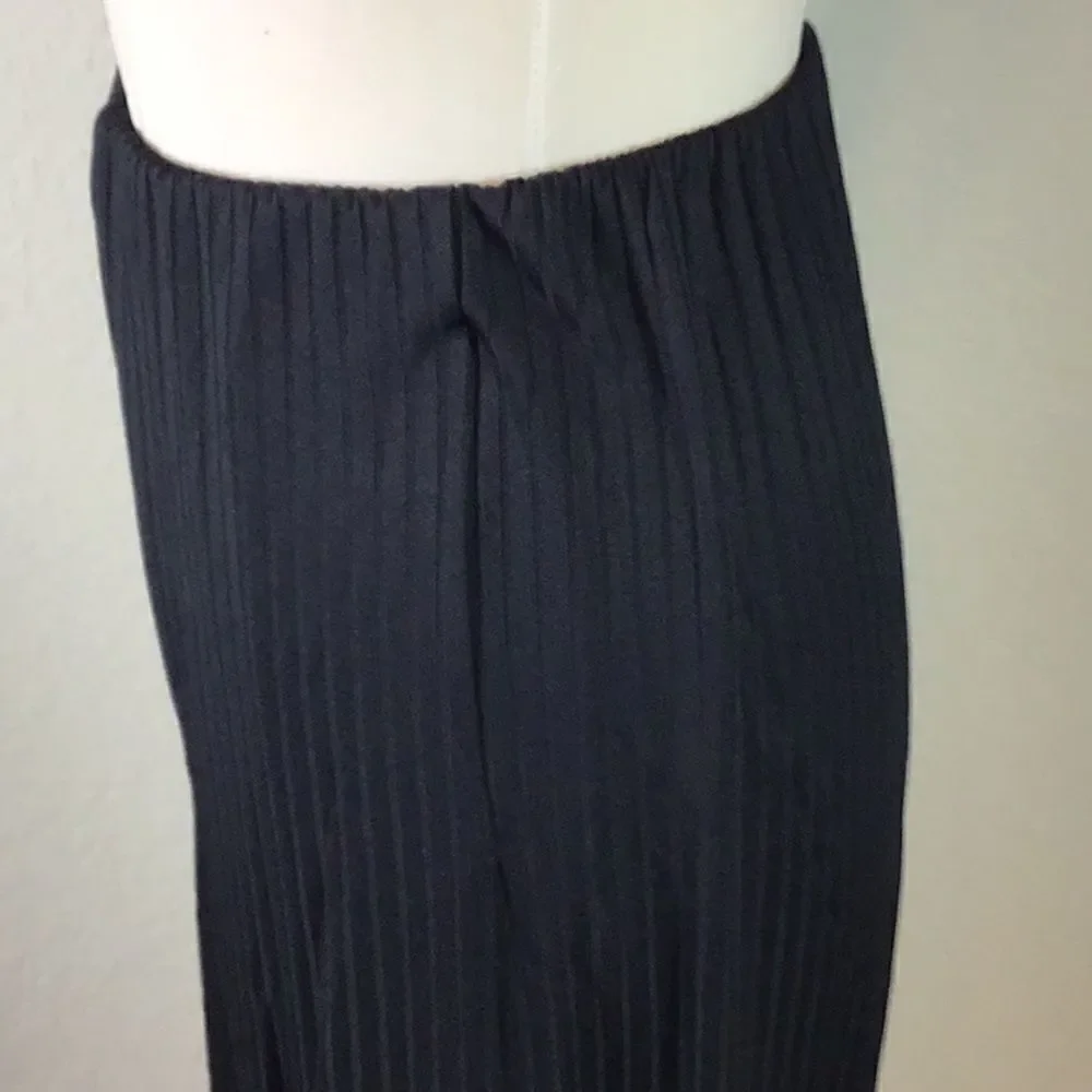 Zara Trafaluc Pants Black Elastic High Waist Culottes Split Seam Wide Leg Size S